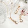 Angel Teardrop Accessories Cubic Zirconia Rhinestone Pendant Necklace Dangle Earrings Jewelry Set