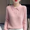 Women's 100% Pure Wool Thick Cable Knit Sweater - Autumn/Winter Loose Fit Fashion Base Layer