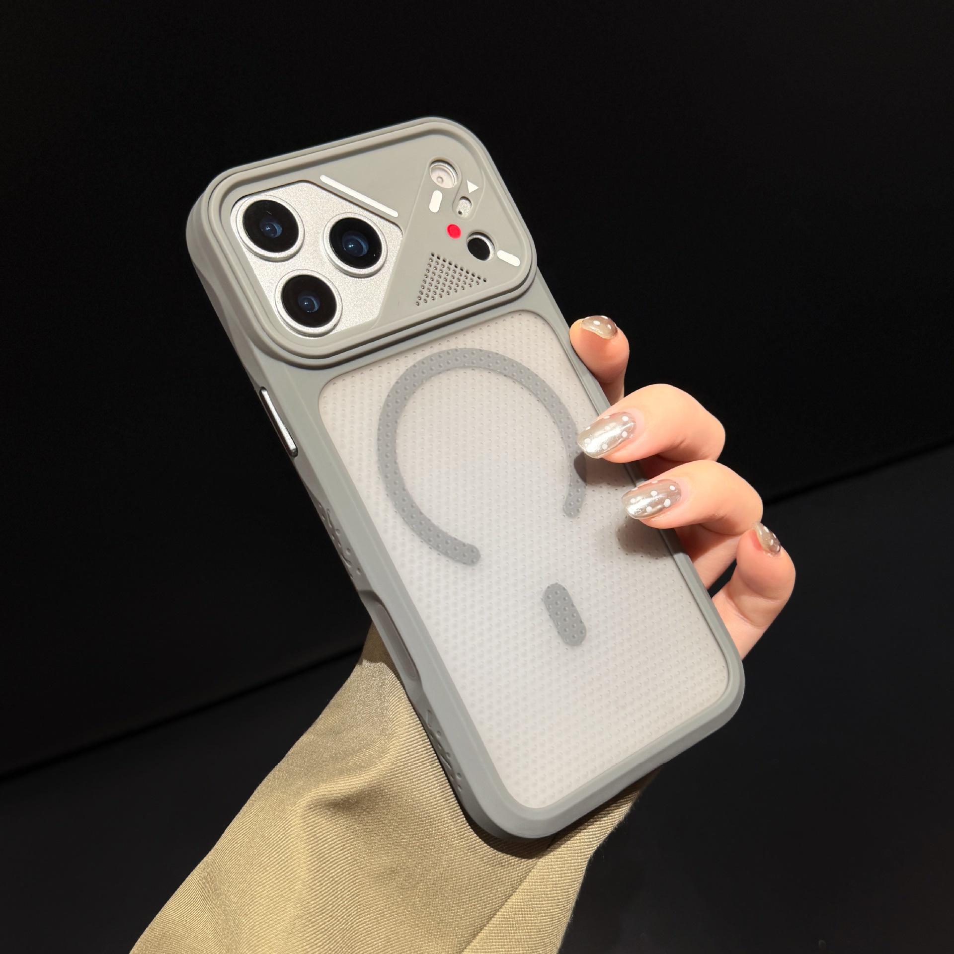 

Ice Armor Magnetic Apple ProMax Case - Frosted iPhone 16, Heat Dissipation Mesh, Drop Protection 13 Pro Max