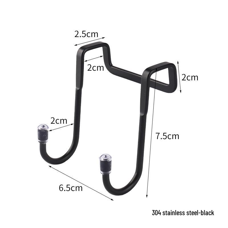 No-Drill Seamless S-Shaped Hook for Cabinet and Bathroom Doors - 304 Stainless Steel Double Clothes Hook