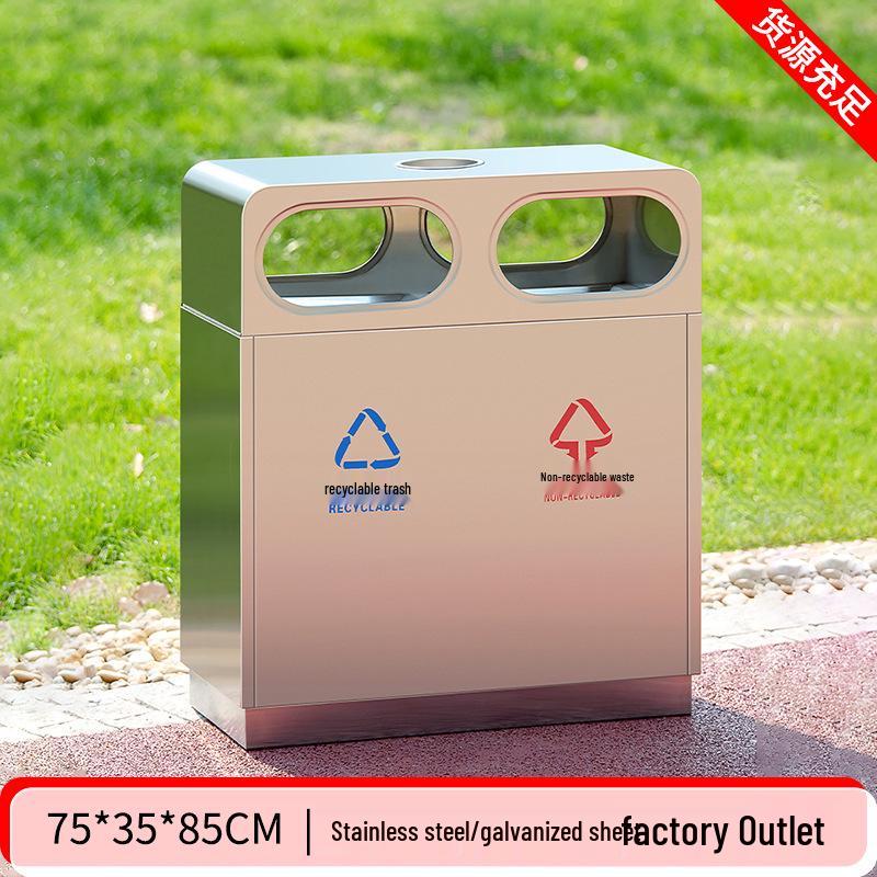 High-End Stainless Steel Outdoor Trash Can for Villas and Communities