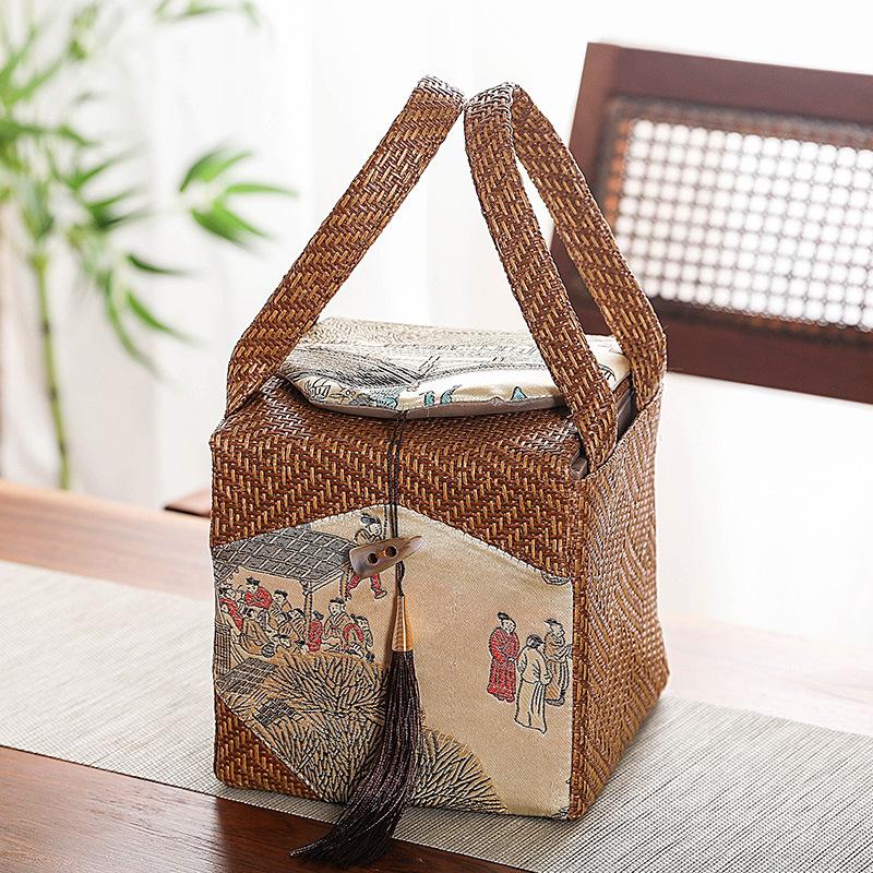 Chinese Style Kung Fu Tea Teaware Storage Bag Pouch Portable Tea Set Empty Package Bag Outdoor Travel Teapot Tea Set Box