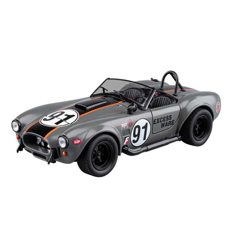 AAZW1 1:22 Cobra 427 S/C Convertible Sports Car Model Diecast Metal Classic Retro Vehicles Car Model Sound Light Kids Toy Gift