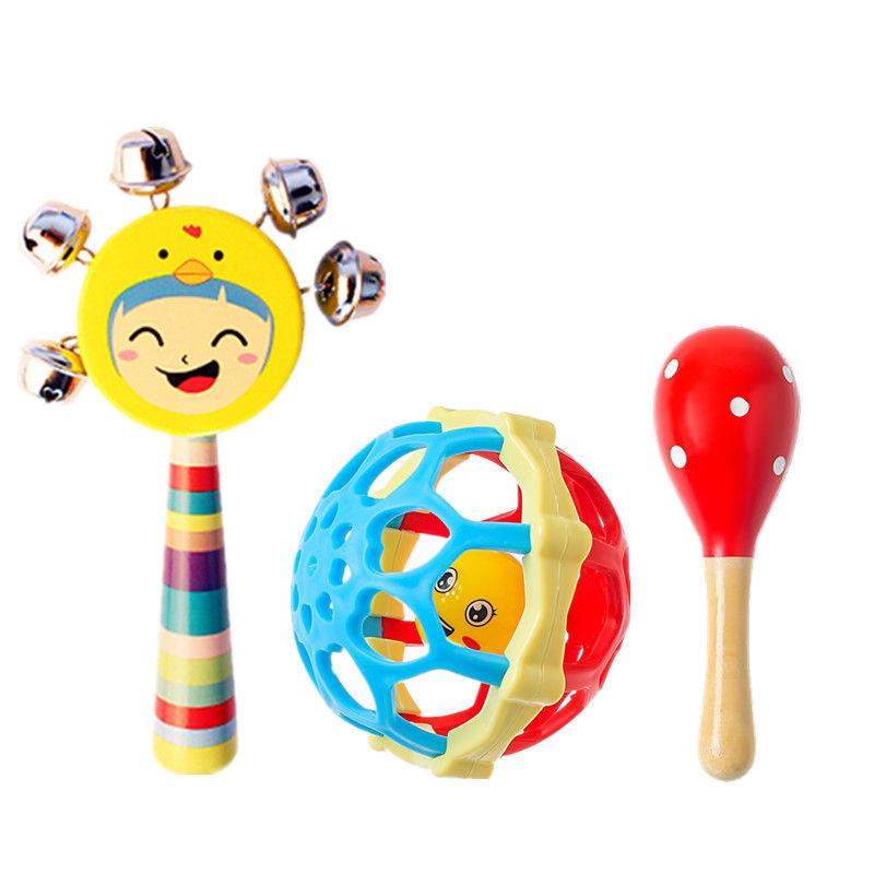 Newborn Baby Baby Soothing Rattle Grasp Training Toy Hand Bell Puzzle Early Education Hand Grip Gnaw Hand Grab