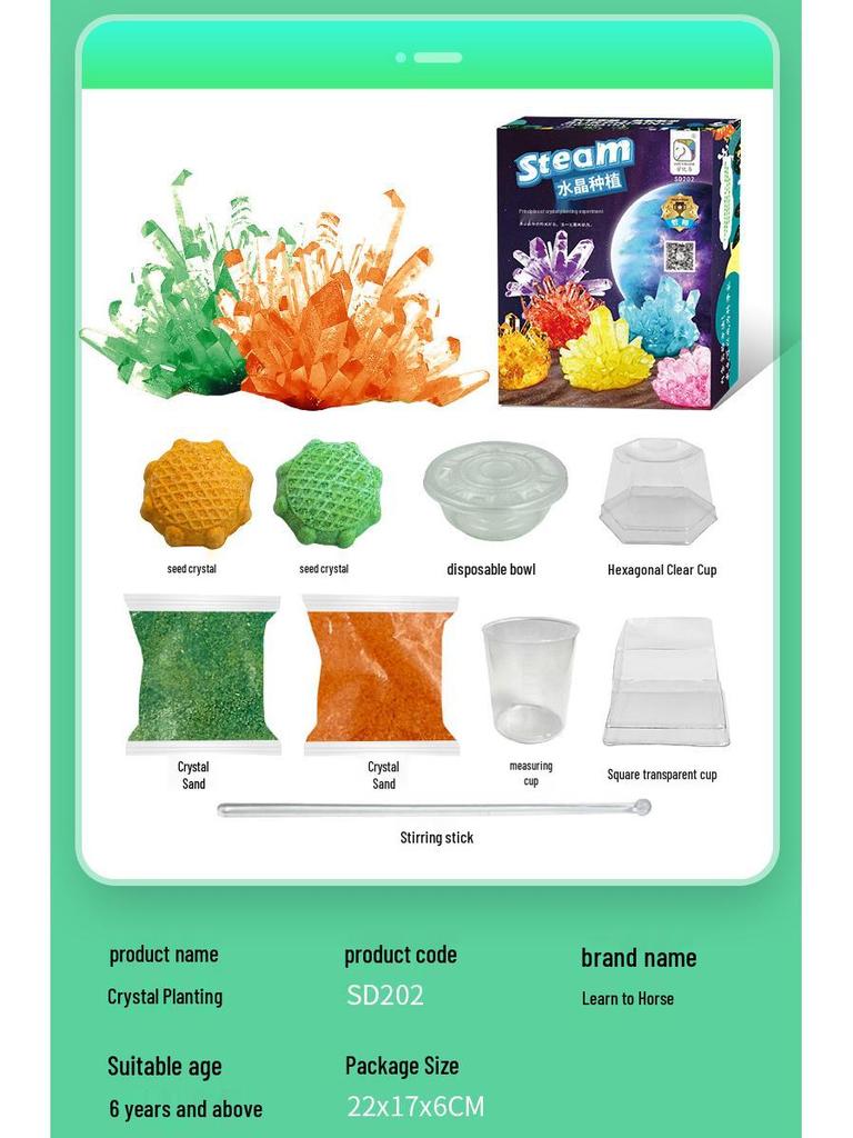Crystal Growing Experiment Kit: Handmade Science Education Toys for Elementary School