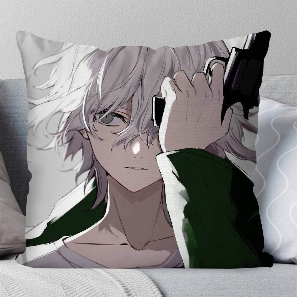 Nagito Komaeda Anime DDanganronpa Pillow Case Fashion Square Pillowcase Bedroom Sofa Room Ins Decoration Leisure