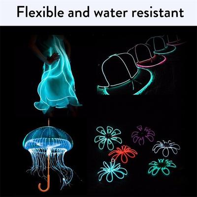 EL Wire LED Glow Light Colorful 1M 3.28ft Rope Tape Cable Strip Neon Lights Shoes Clothing Car Waterproof Strip Lights