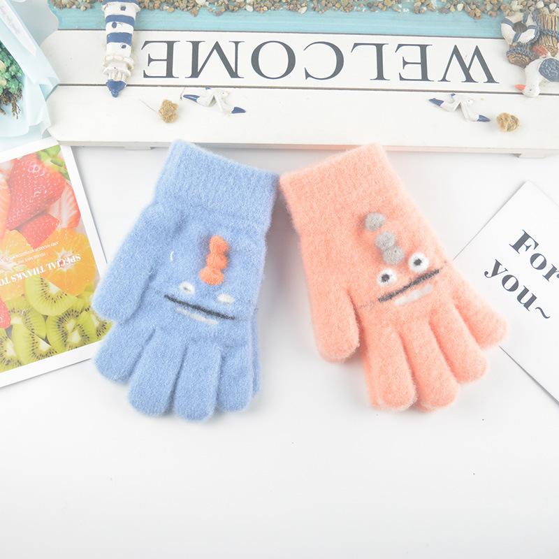Winter neue dreidimensionale niedliche Kinderhandschuhe, warme und kältefeste Plüsch-Vollfingerhandschuhe zum Schreiben für Studenten