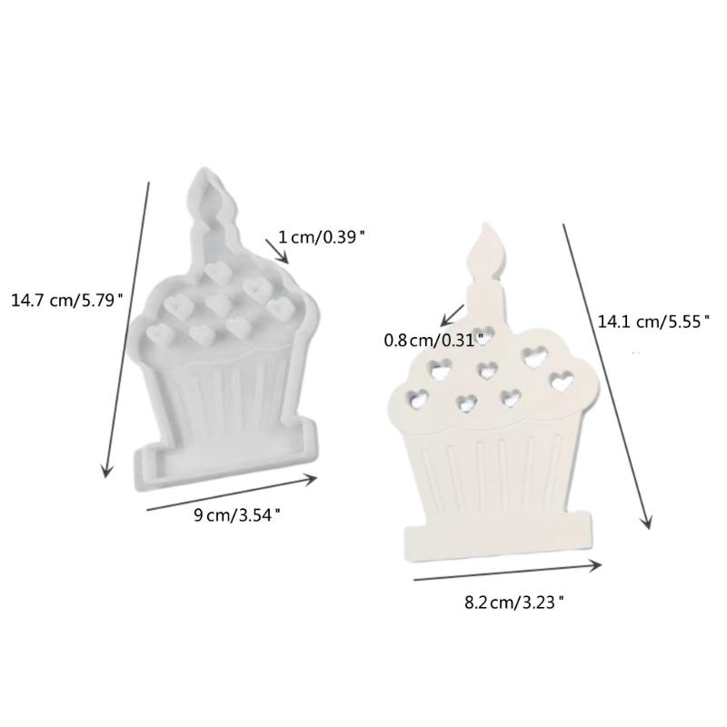 Heart Cake Candlestick Resins Moulds Cake Candle Holder Silicone Molds DIY Castings Moulds for Table Home Decorations