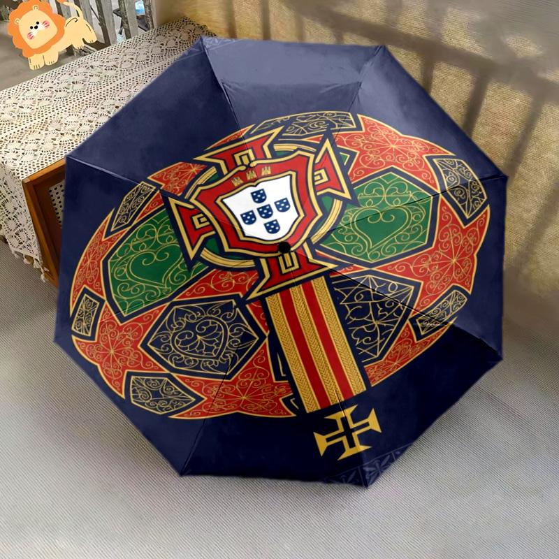 Royal Heraldry Regal Symbols Folding Umbrella Umbrella Durable Light Sun Umbrella Three Folds