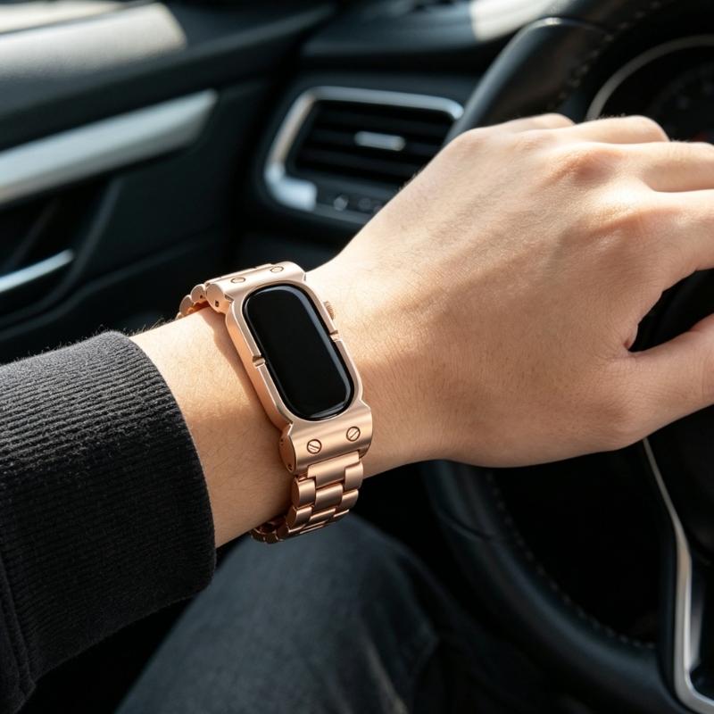 Smartwatch Ersatzarmband, Metallarmband mit Gliederreihen-Design für Pendler, Bürokleidung und den täglichen Gebrauch