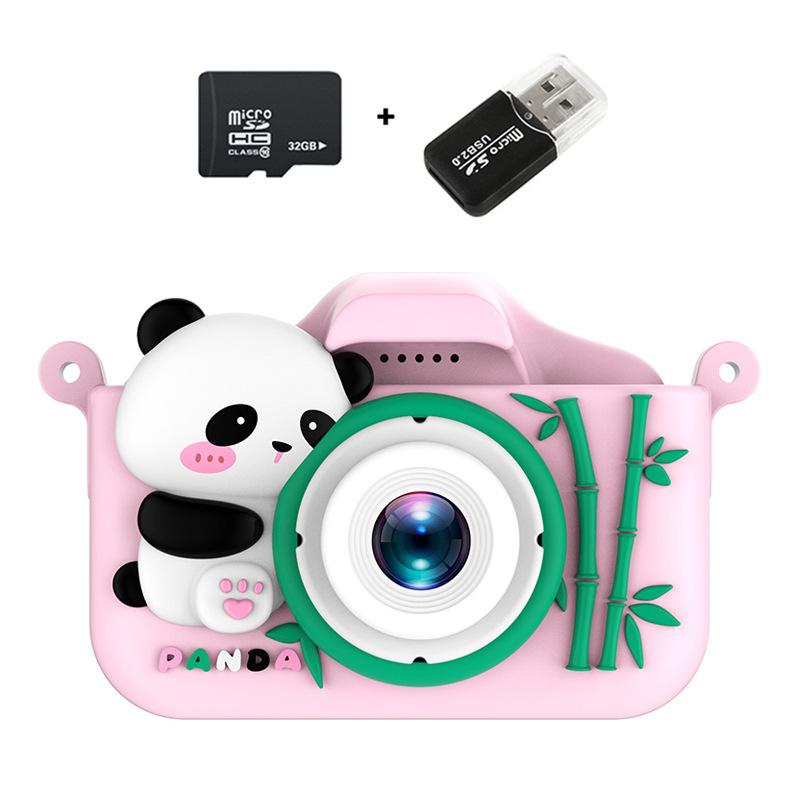

Panda HD камера, мультяшная детская камера, игрушка фото видео подарки спортивная камера розовый