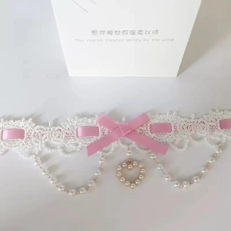 Long Black White Polka Dot Chokers Necklaces for Women Girls French Thin Soft Ribbon Neck Chain Party Formal Dress Accessories