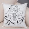 Coffee Time Cushion Cover Colorful Stacked Cup Design Polyester Bedroom Decor Throw Pillow Case