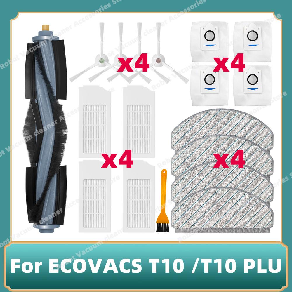 Compatible For ( ECOVACS  X1 PLUS / T10 /T10 PLUS ) Parts Main Side Brush Hepa Filter Mop Rag Wipe Dust Bag Accessories