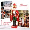 38CM Nutcracker Miniatures Wooden Nutcracker Puppet Ornament Desktop Decoration Cartoon Walnut Soldier Christmas Home Decoration