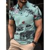Summer Letter Printed Casual Men's Polo Shirt