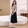 2025 Summer Plus Size Two-Piece: Skirt & Shirt Collar Top - Casual, Loose, Age-Reducing for Women