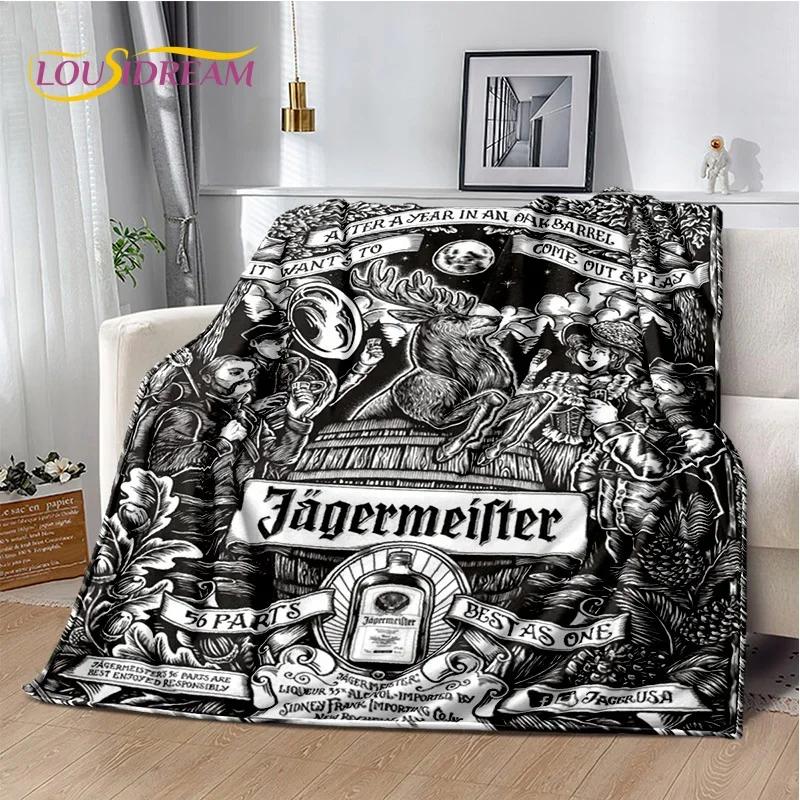 3D German Jaegermeister Logo Elk Soft Flannel Blanket for Beds Bedroom Sofa Picnic,Throw Blanket for Cover Outdoors Leisure Gift