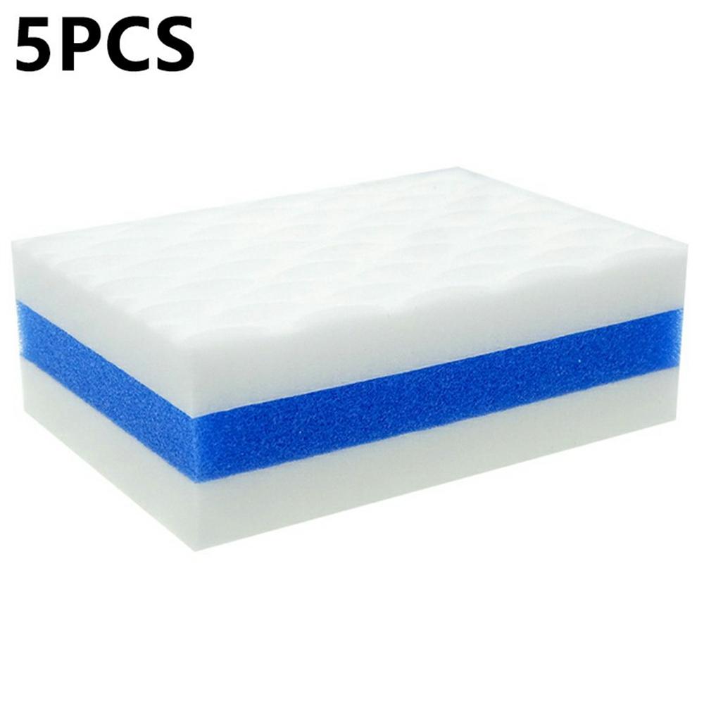 5Pcs Nano Sponge Eraser Magic Cleaning Scrubber Dual-Color Melamine Dish Sponge Multi-Purpose Kitchen Cleaner