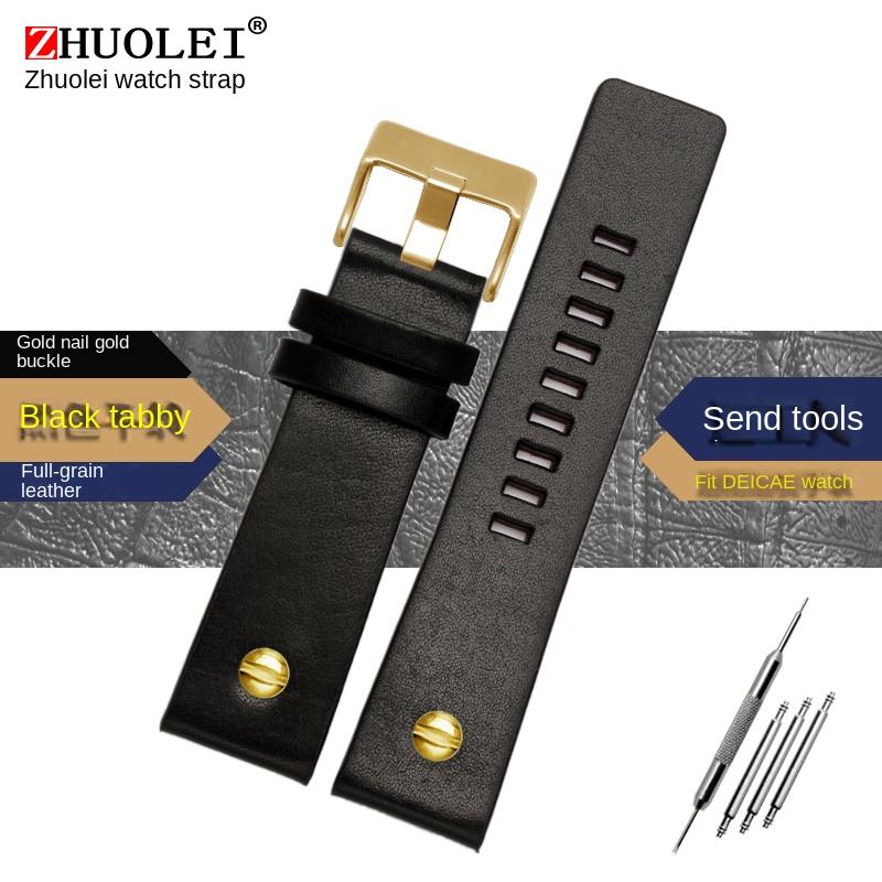 For Diesel DZ7257 DZ4323 DZ7348 DZ7313 DZ7312 DZ4318 Genuine Leather Watch Strap Men Large Dial Retro Riveted Cowhide Watchband