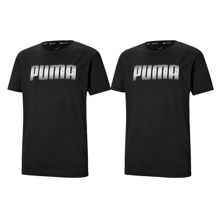 Puma Performance Logo Print Sports Crew Neck T-Shirt Men Tops Black 520484-01