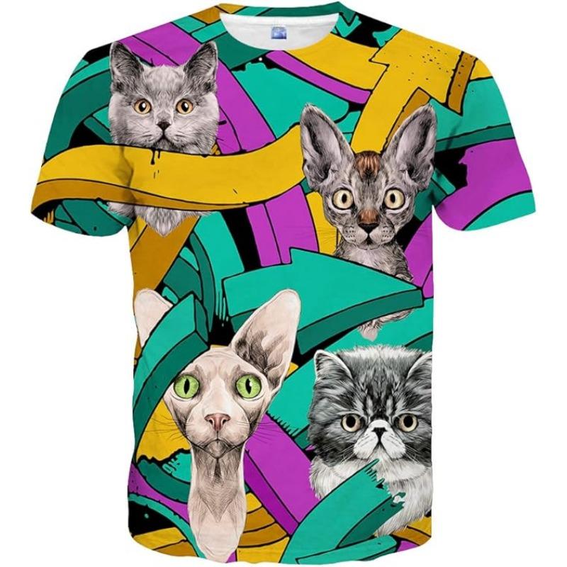 Casual Design 3D Printed Short Sleeve Men T Shirts Tees Summer 3D Digital Printed Men's Clothing Wear Fashion