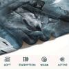 1PC Gray wolf Print Flannel Blanket, High quality Comfortable for All Seasons, Home Decor, Warmth and Comfort