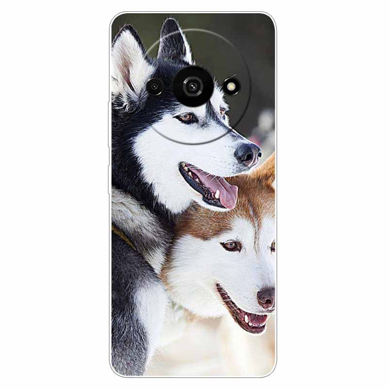 Clear Silicone Cover For Xiaomi Poco C61 Case Owl Lion TPU Printed Cover for Xiaomi Poco C61 C 61 Cases Luxury PocoC61 Phone Bag
