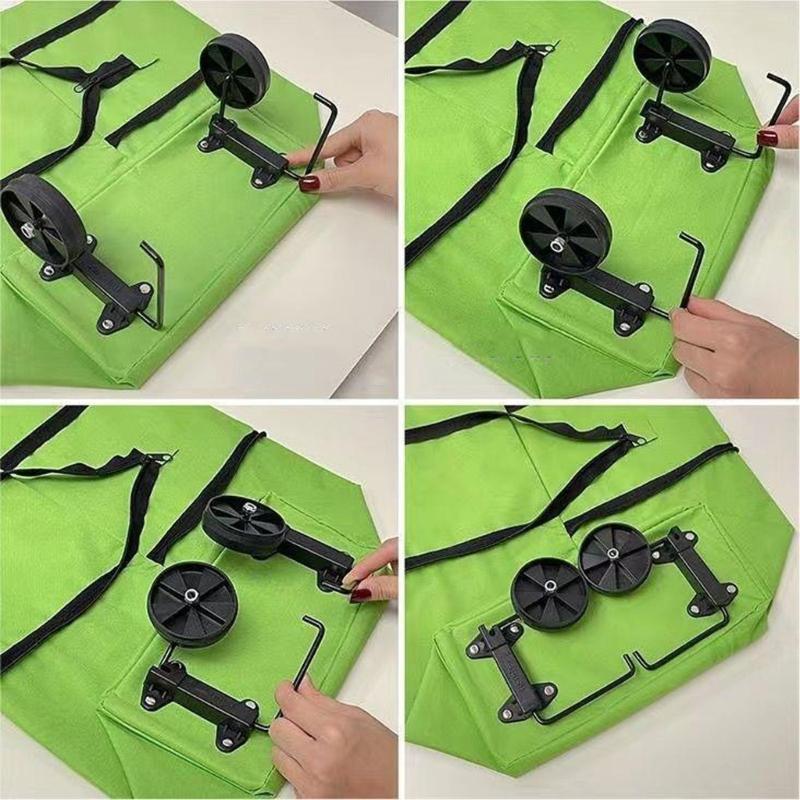 Foldable Transport Trolley Water Resistant Oxford Fabric Ergonomic Handle Design