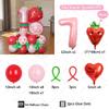 36pcs Smiling Strawberry Balloon Pink Number Birthday Balloon Set Fruit Theme Children's Party Decoration Festival Supplies