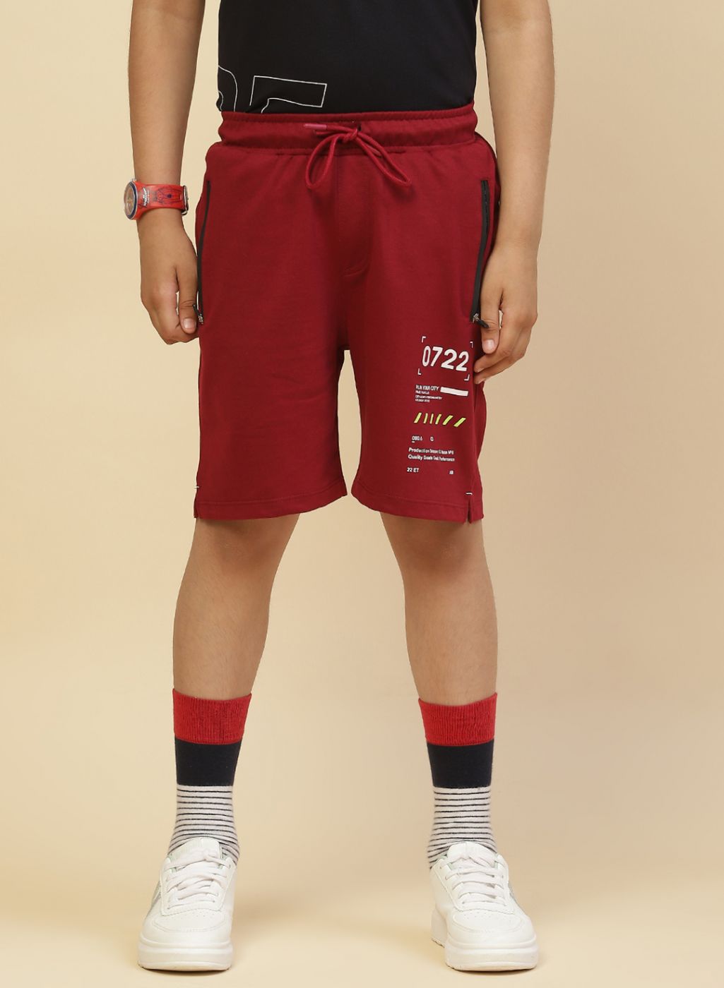 Monte Carlo Boy Bermuda Maroon 5-6 Years малиновый