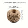 Natural Jute Twine 1.5 mm/2.5mm,(100M/28M) Natural Hemp Twine for Craft Gift Wrapping Packing Gardening Arts Decoration Wedding Decor