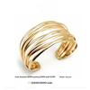 Exquisite klassische Beulenmuster-Öffnungsarmbänder für Frauen, Manschettenarmband, Goldfarbe, Edelstahl, Handornament, Geschenk