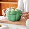 Ceramic Bowl with Lid, Pumpkin Cup, Steamed Egg Salad Bowl, Stew Cup, Children's Soup Bowl, Rice Bowl, Household Kitchen