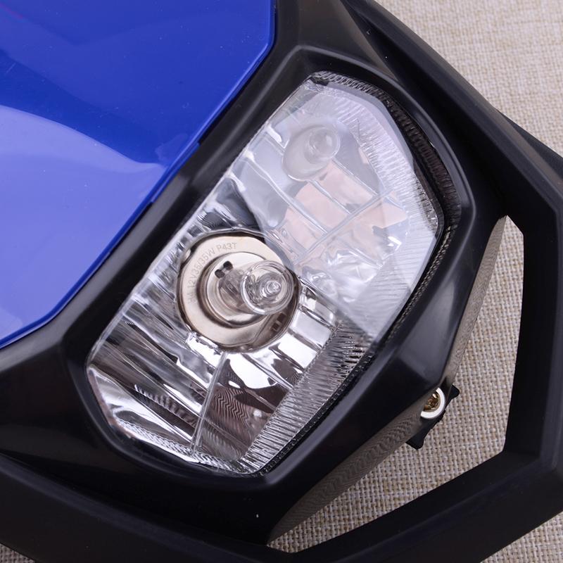 Blue Motorcycle Dirt Bike Front Headlight Headlamp With Fairing H4 12V