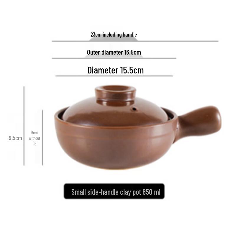 LIEI Heat-Resistant Clay Pot with Handle