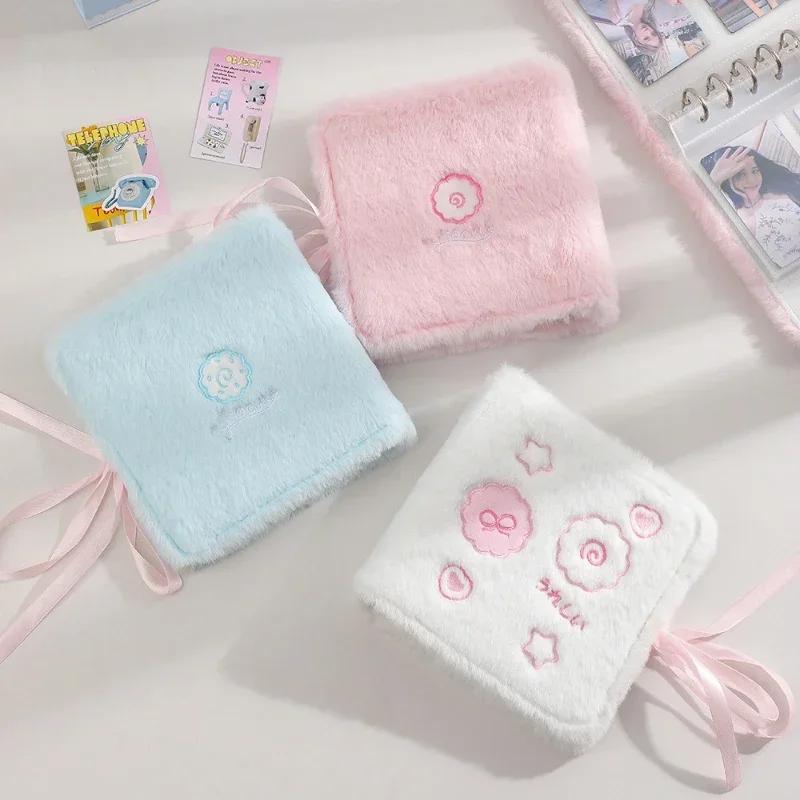 Kawaii Pink Plush Photo Album 3 inch Kpop Card Fluffy A5 Photo Card Binder Cute Collection Book Fashion Girl Gift  Wholesales