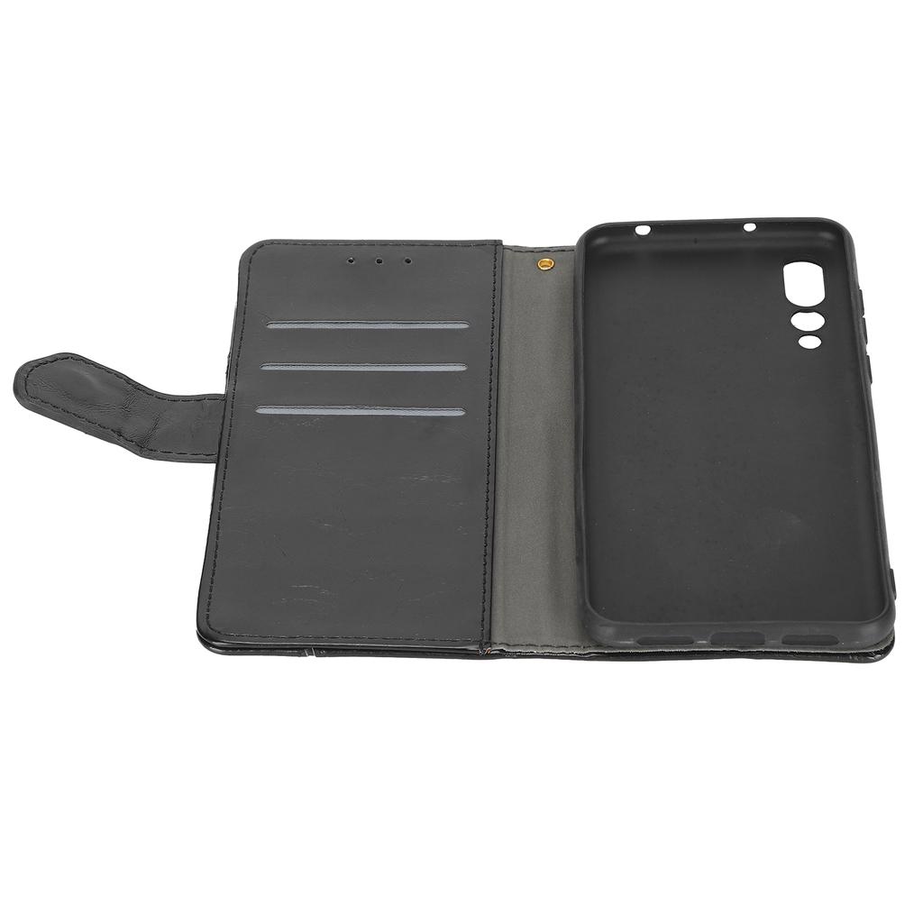 PU Leather Wallet Phone Case with Credit Card Holder Magnetic Buttons for Huawei P20 Pro Shockproof Cover
