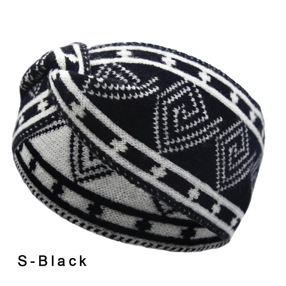 Autumn and Winter Keepwarm Knitted Twist Headband Workout Running Sport Elastic Hair Bands for Women's Turban Hair Wrap