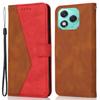 For Honor 400 Lite 5G Case Color Splicing Wallet Stand Leather Phone Cover with Wrist Strap