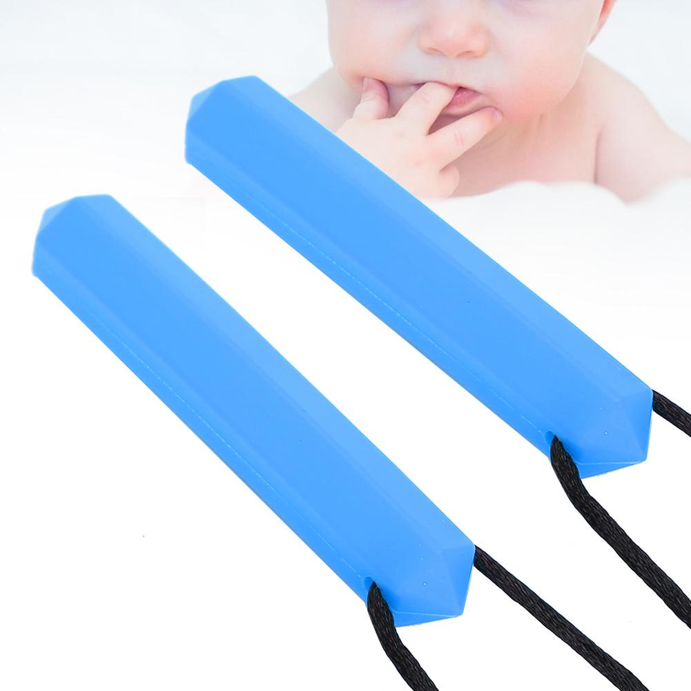 2pcs Silicone Teether High Temperature Resistant Waterproof Chewing Pendant Necklace
