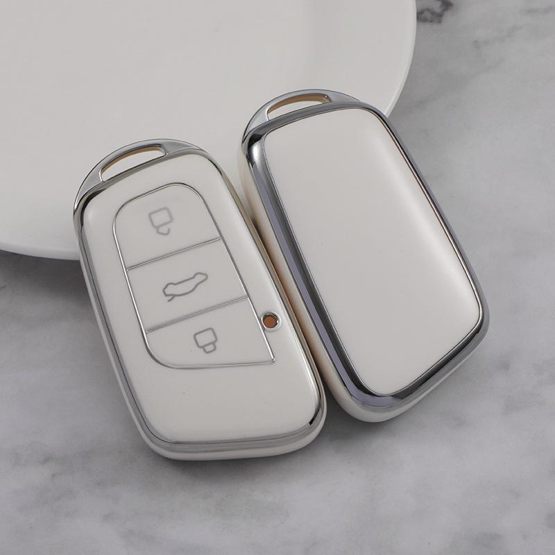 TPU Silver Edge Key Cover for 2022 Chery Little Ant New Energy Tiggo E/EQ1