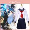 Elegant Night Sakura Rokumi Cosplay Costume In Blue With Accessories For Gaming Fans