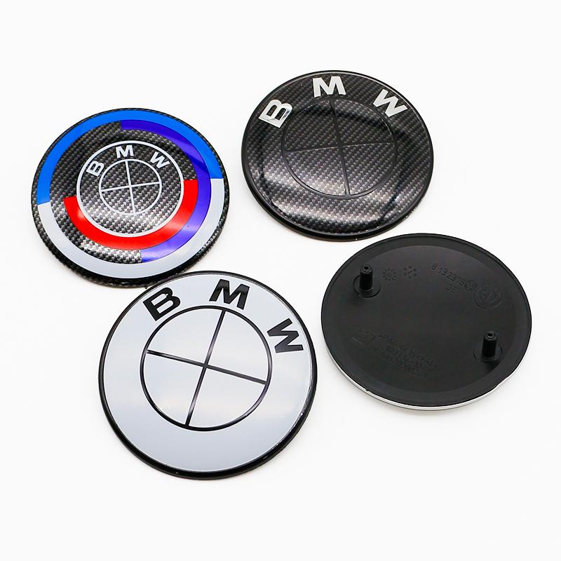 Classic ABS 74mm 82mm 2 Fixed Rear Boot Badges Front Hood Emblem Logo For BMW F15 F10 E64 E63 E60 E52 E83 E46 E92 E90 E93 F20 X3