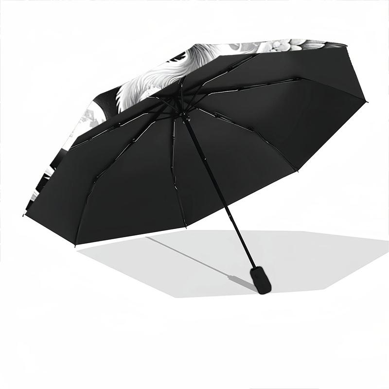 1pc Yin Yang Dragon and Phoenix Automatic Umbrella Design, Cute Cartoon Pattern, Portable Outdoor Umbrella, Perfect A097