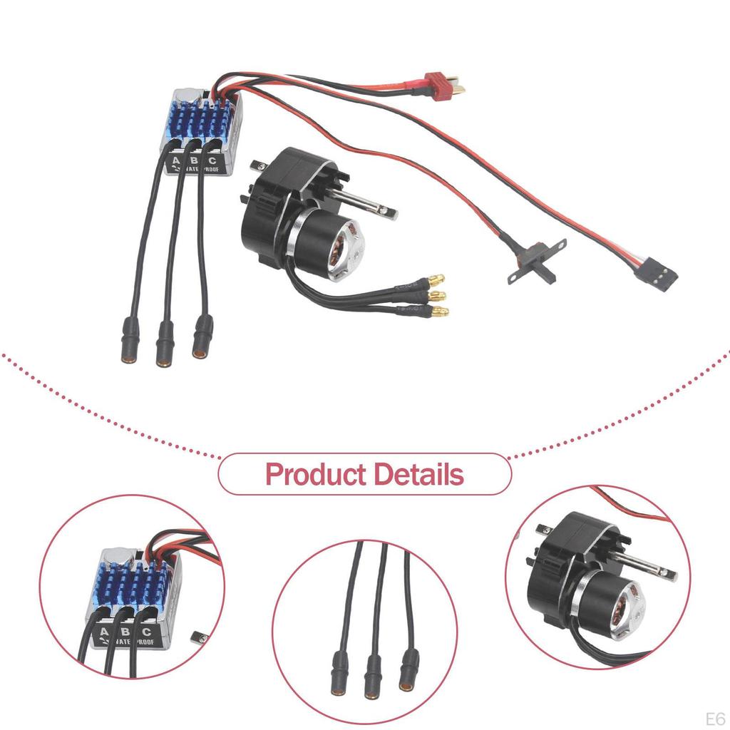 Brush Motor Full Metal Gearbox ESC Combo -Accessoires 1/12 Skala RC Car Easy Installation 2322600KV