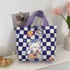 2 Cute Cartoon Printed Handbag Women's Large-capacity Canvas Shopping Bag Hand Carry Work Bento Bag