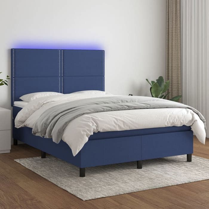 VidaXL Sommier à Lattes de Lit avec Matelas et LED, Lit Rembourré, Lit Double, Lit Adulte de Chambre à Coucher Intérieur, 3134803