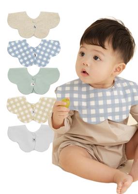 Konny Baby Bib Baby Absorbent and Quick For Girls and Baby Baby Shower 5 Creamy Blue [Konny] Set, Bib, 360° Rolling, Drying, Simple, Boys,